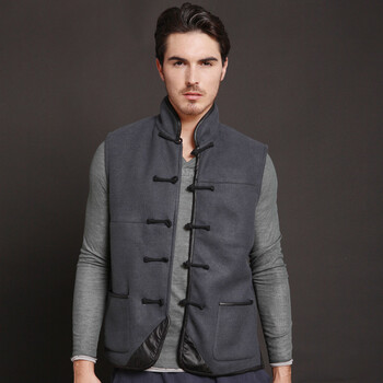 柒唐男士唐装马甲立领直扣中式服装中国民族风