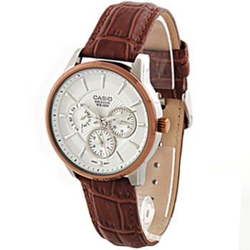 卡西欧CASIO 男士手表BEM-302L-7A 皮革带防