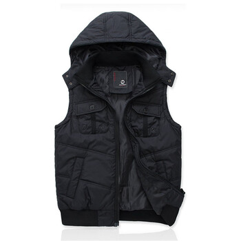 丹杰仕DANJIESHI立体剪裁<em>连帽修身</em>棉<em>马甲韩</em>