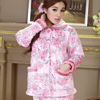 冬天<em>睡衣莎倩</em>品牌2012加厚夹棉<em>睡衣女冬珊瑚</em>