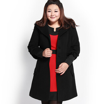MSSHE大码<em>女装</em> <em>胖人</em>高档冬装新品 88%羊毛