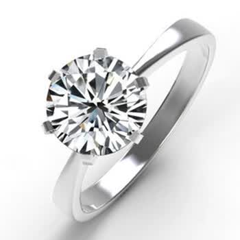 九帝<em>钻石</em> 18K白金结婚<em>女钻戒</em>25分 六爪简洁女