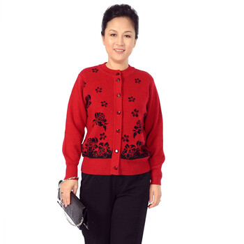 伊赛金格 2012新款秋冬季<em>中老年羊毛衫 开衫</em> 女