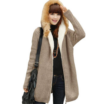 TUOYI2012冬季新款<em>女式加绒卫衣</em> 加厚针织开