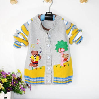 衣美多童装91 新款<em>花样毛衣</em>针织衫 加厚 <em>绣花</em>艳