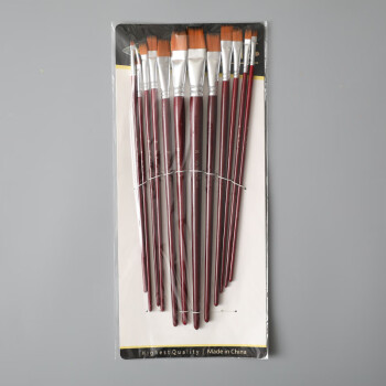 大圣YILI狼毫水粉笔圆头油画笔套装专业美术成人排笔 12支棕色画笔套装