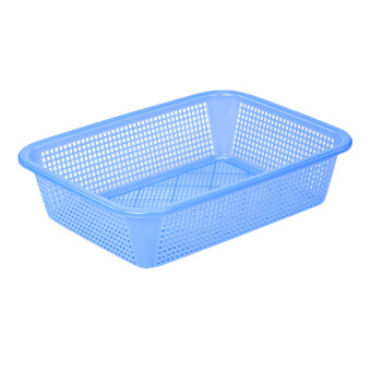 Homeglen菜篮子塑料筐加厚周转筐杂物洗菜篮 蓝色6个装[35* *26*8.5cm]