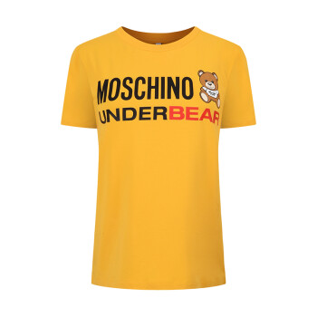 莫斯奇诺（moschino）女士小熊图案棉质圆领短袖T恤 Z A1904 9003 黄色 S