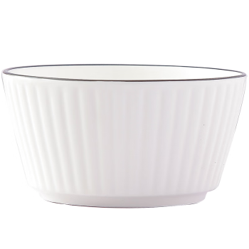 裕行北欧陶瓷碗家用饭碗釉下彩陶瓷餐具微波炉适用竖纹4.5英寸碗2个装