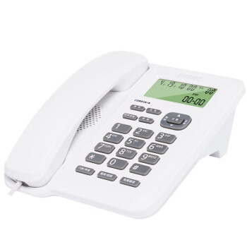 飞利浦 电话机座机 固定电话 办公家用 双接口 免电池 CORD281A白色