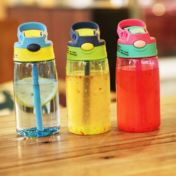琶贝 儿童水杯夏季便携户外运动吸管杯塑料杯480ml/个 10个起售 