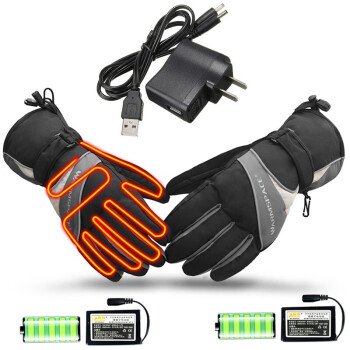 温倍尔电热手套五指加热USB充电保暖电动车加厚骑行手套户外滑雪手套