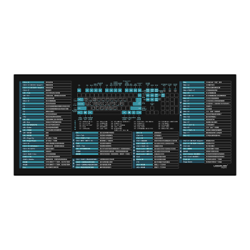 飞遁LESAILES Win10快捷键鼠标垫大全五笔字根超大号锁边加厚办公电脑键盘书桌垫黑色900*400*3mm