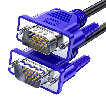 毕亚兹 VGA线 电脑电视投影仪显示器屏连接线 高清视频线 双磁环蓝头 3+6线芯 1.5米 双磁环视频线延长线