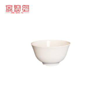 京清福 密胺白色小碗汤碗食堂餐厅商用米饭碗粥碗仿瓷塑料  5寸高脚碗