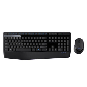 罗技（Logitech） MK346P（MK345）无线键鼠套装 防泼溅键盘鼠标 时尚高效舒适办公 黑色