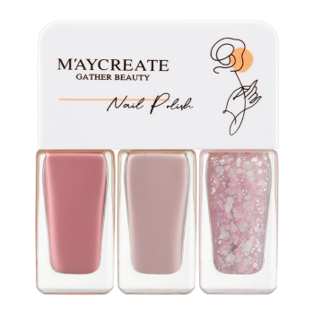 健美创研（M'AYCREATE） 指甲油玫瑰糯米叽套装 可撕拉指甲油 女持久透明保护指甲油 