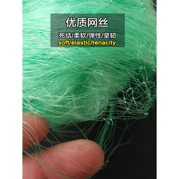 鱼网三层捕鱼网丝网100米加重加粗白条鲤鱼渔网挂网绿色三层沉网15米4
