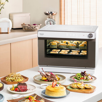 松下（Panasonic）蒸烤箱家用台式蒸烤箱一体机 多功能31L大容量智能电烤箱NU-SC85MW【厨房必备】