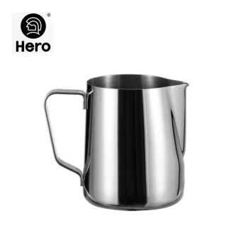 Hero 拉花缸不锈钢咖啡拉花杯 咖啡机配套奶泡杯 花式尖嘴杯350ml