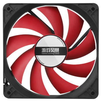 先马（SAMA）游戏风暴黑框红叶 12cm机箱风扇散热 9扇叶/5V低电压启动/安静低噪音/小3Pin+大D(4Pin)双接口