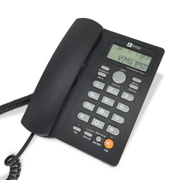 YINGXIN盈信 电话机 办公家用座机 插电话线固话 电话座机有线坐式来电显示 6型v2 黑色