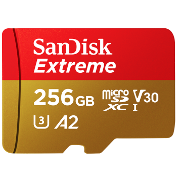 闪迪（SanDisk）256GB TF（MicroSD）内存卡 U3 V30 4K A2 兼容运动相机和无人机存储卡 读速高达190MB/s