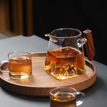 SUSHI CERAMICS茶具配件高硼硅玻璃公杯分茶器木把观山公道杯