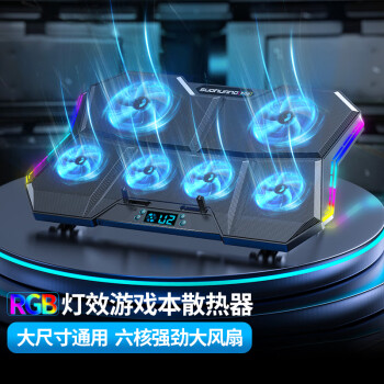 索皇（SUOHUANG）X10笔记本散热器底座RGB电竞版手提电脑可调速屏显排风扇支架全环绕电竞游戏本降温底座