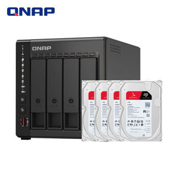 威联通（QNAP）TS-464C2 四核心处理器nas网络存储服务器内置双M.2插槽（含硬盘4T*4）