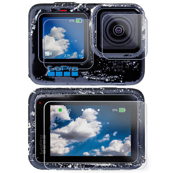 MAXCAM适用于 GoPro hero12 11 10 9 black镜头钢化膜gopro12屏幕玻璃防刮高清保护贴膜清洁布狗12配件