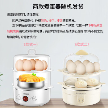 志高（CHIGO）煮蛋器双层家用蒸蛋器 早餐煮蛋机 防干烧蒸蛋神器 可煮14个蛋【配蒸碗+量杯】ZDQ210