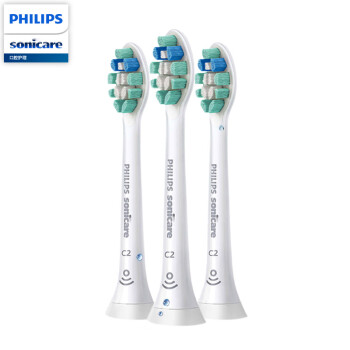 飞利浦（PHILIPS）电动牙刷头 7倍去除牙菌斑 牙菌斑洁净型 3支装 适配HX6系列HX3系列