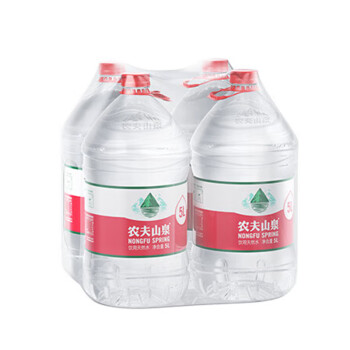 农夫山泉饮用水 饮用天然水5L*4桶 塑膜包装 桶装水