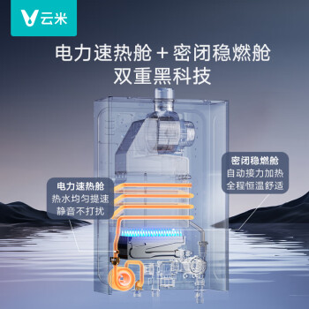 云米（VIOMI）燃气热水器Super pro系列家用16升恒温加热燃电混动热水器静音大水量增压零冷水天然气热水器