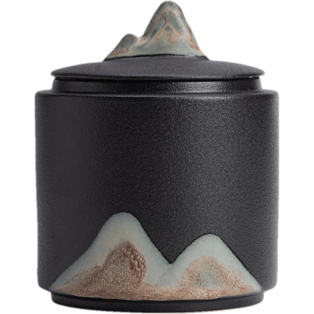 苏氏陶瓷（SUSHI CERAMICS）手绘釉画彩千里江山茶叶罐密封罐