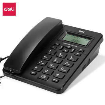 得力（deli） 电话机座机 固定电话 办公家用 来去电查询 可接分机 13606黑 