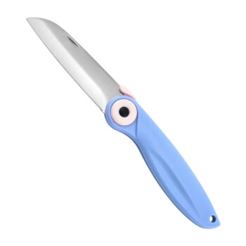 EVCRIERH厨具 不锈钢刀具折叠水果刀便捷果皮刀迷你家用小刀蓝色 10把起售