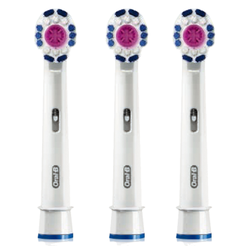 欧乐B（Oral-B） 成人美白型电动牙刷头3只装 适配成人2D/3D全部型号  EB18-3
