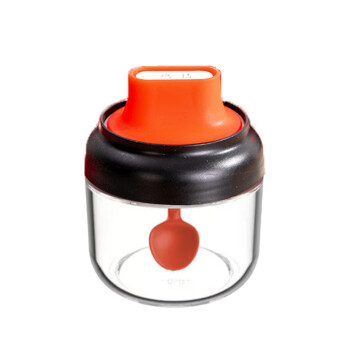 爱之旅 红锦调味罐勺盖一体调料盒玻璃盐罐调味瓶调味料罐 100个起订