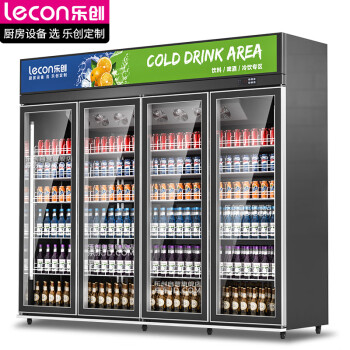 乐创（lecon）商用超市展示柜冷藏 便利店连锁专用饮料柜水果蔬菜啤酒柜四门LC-SGM/G3-2460FU