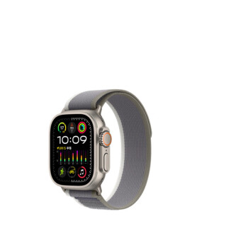 Apple Watch Ultra2 GPS+蜂窝款49毫米钛金属表壳绿配灰色野径回环式S/M eSIM手表MRFN3CH/A【企业客户专享】
