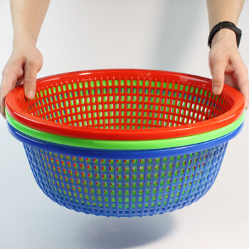 富诚行FU CHENG HANG 大号圆形菜筛洗菜篮塑料篮子 蓝色 C3 500*160mm（单位：个）