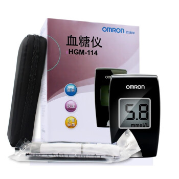 欧姆龙（omron）智能血糖仪家用免调码血糖测试仪+50片试纸送采血笔 HGM-114