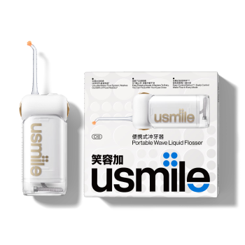 usmile 笑容加冲牙器 三种喷嘴 四种模式 电动水牙线口腔牙齿 防水洗牙器 家用便携 C10云母白