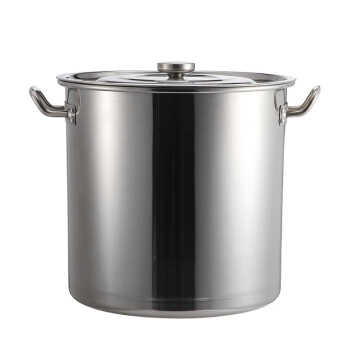 武厉 304不锈钢汤桶汤锅加厚米桶商用大型带盖圆桶卤水桶30cm