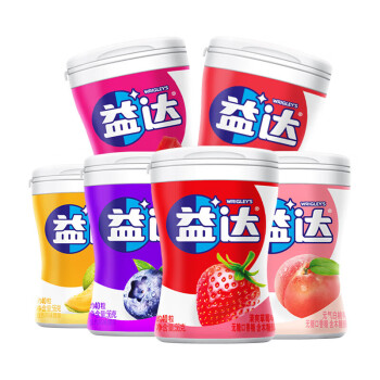 益达无糖口香糖混合口味40粒56g*3瓶 （冰凉+冰柠+蓝莓）糖果零食