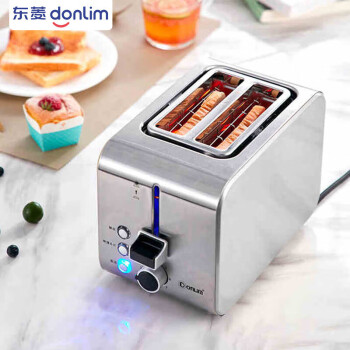 东菱（Donlim） 面包机 全不锈钢烤机身面包机 多士炉 烤面包机 宽槽吐司机 DL-8117 【银色】