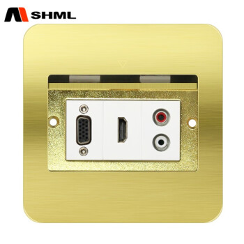 梅兰日兰（MSHML） 地插座隐藏式120型全铜防溅水多媒体音频会议室舞台地插 HDMI+VGA+音频 地插