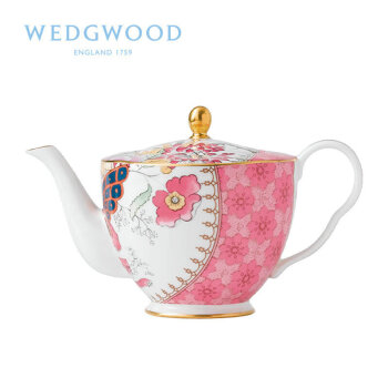 WEDGWOOD威基伍德 花间舞蝶粉色茶壶 500ml骨瓷带盖咖啡壶欧式下午茶具